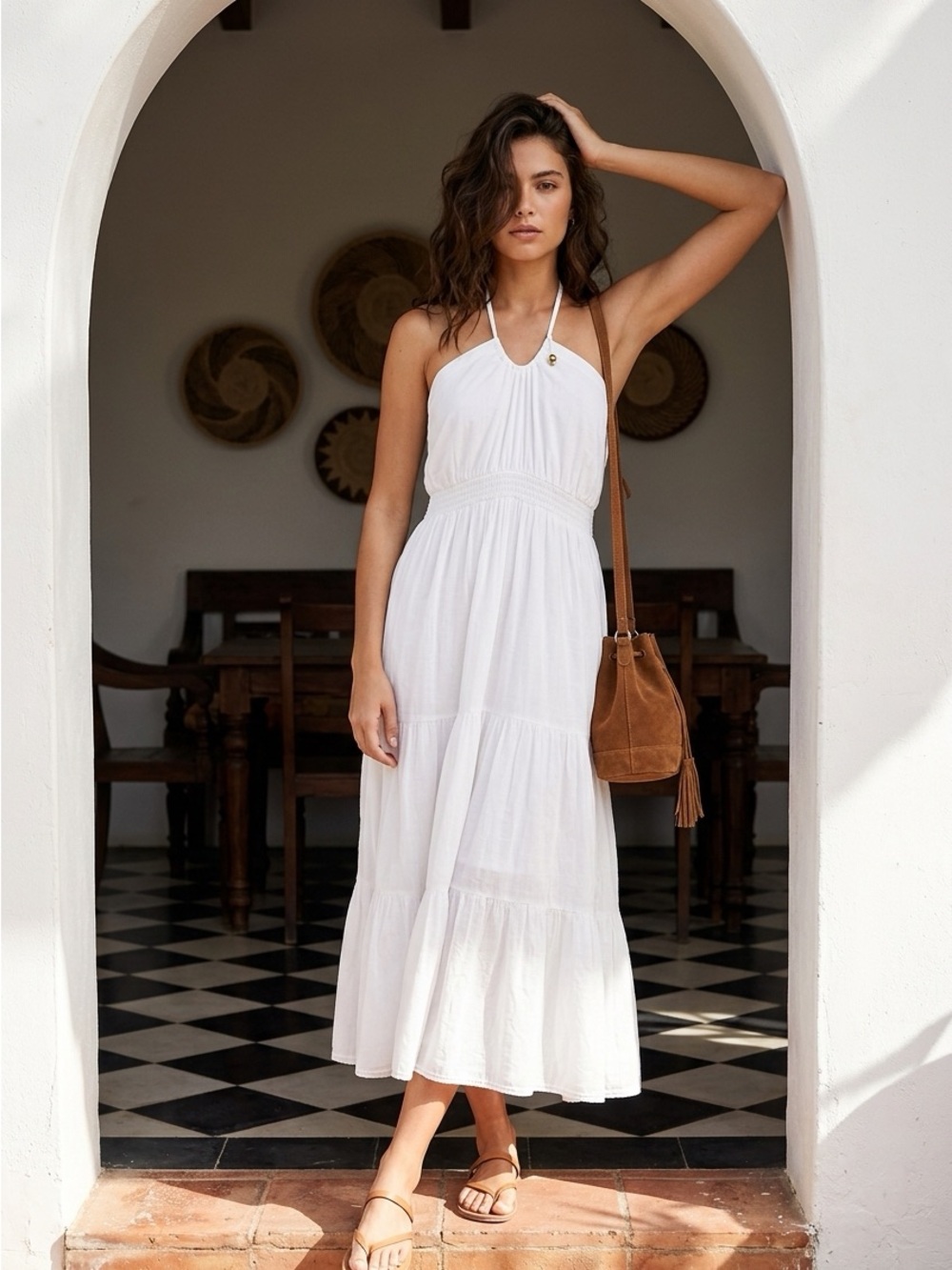 GAP White Halter-Tie Maxi Dress - Picture 3 of 4